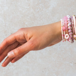 Pink Beaded Bracelet Making Kit | Stackable Jewellery Craft Set
