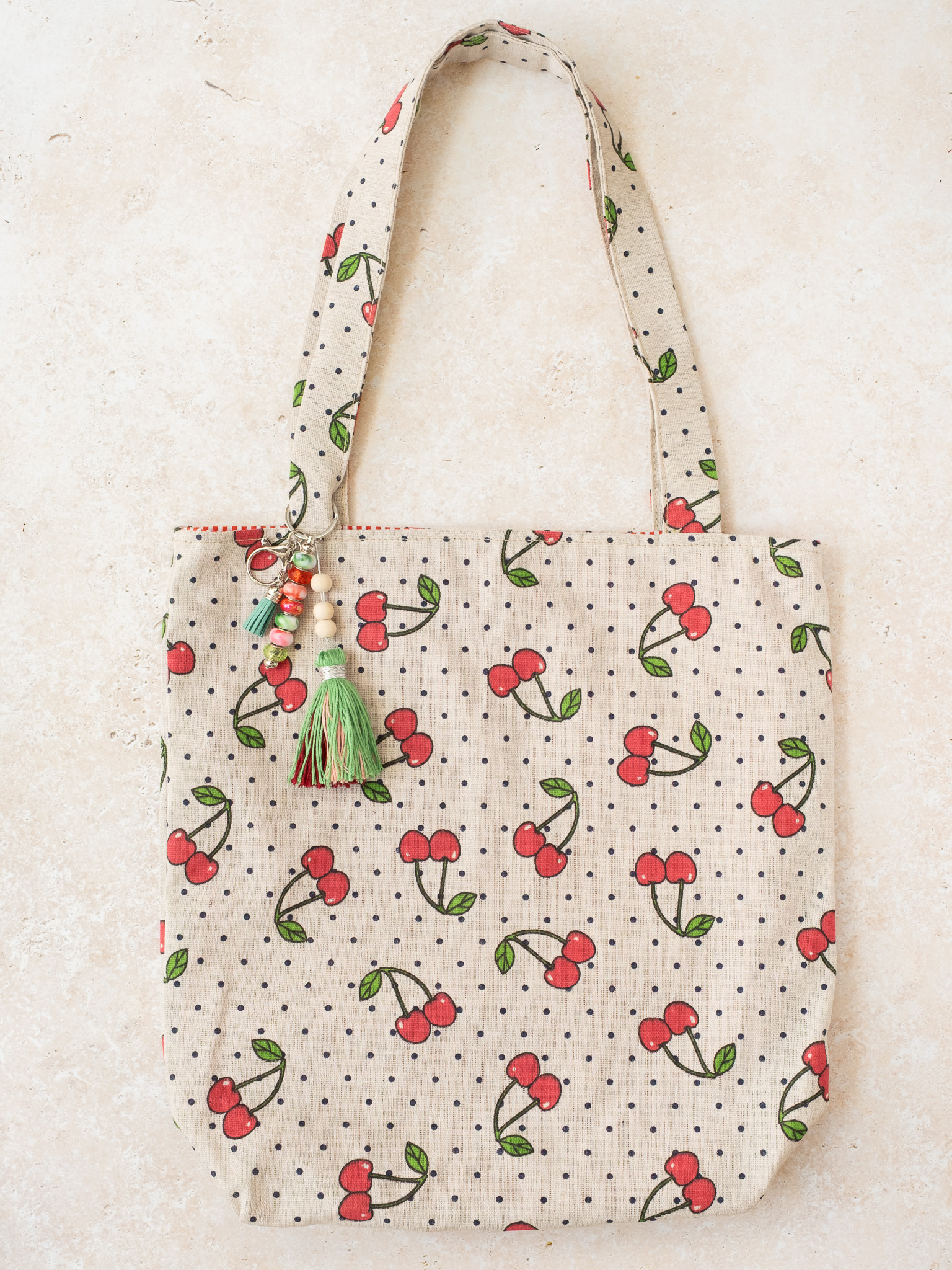 Cherry Tote Bag Sewing Kit | Beginner Friendly Craft Project (Video Tutorial) - Image 3