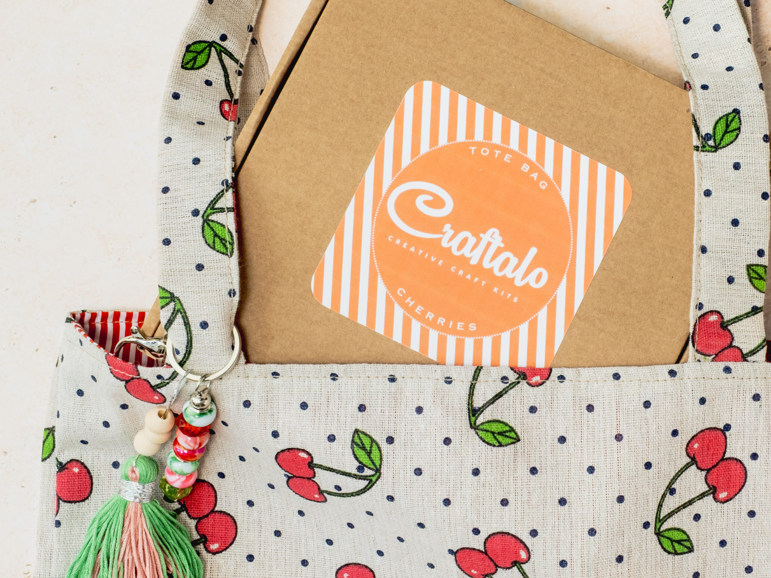 Cherry Tote Bag Sewing Kit | Beginner Friendly Craft Project (Video Tutorial) - Image 7
