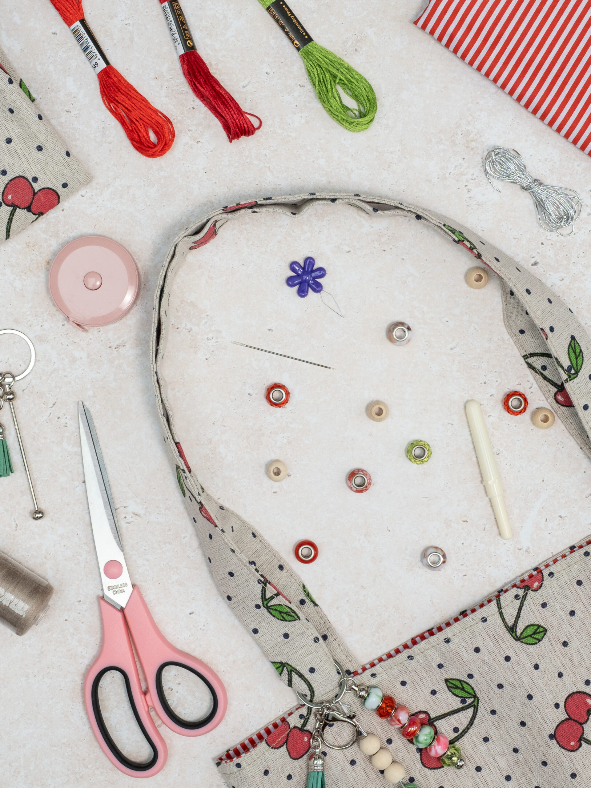 Cherry Tote Bag Sewing Kit | Beginner Friendly Craft Project (Video Tutorial) - Image 12