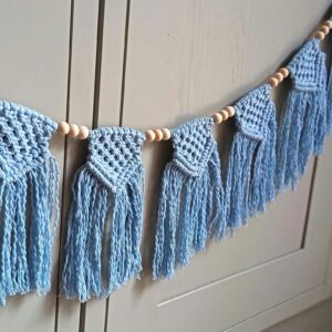 Blue Macramé Bunting Kit – DIY Craft Kit with Video Tutorial