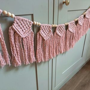 Pink Macramé Bunting Kit – DIY Craft Kit with Video Tutorial